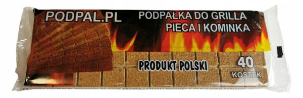 Podpałka uniwersalna do grilla i kominka szara 40 kostek