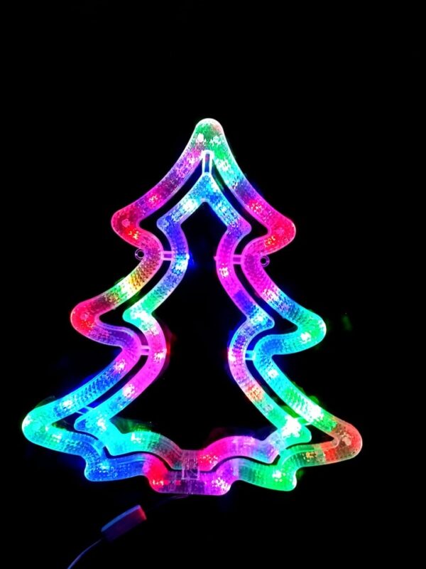 CHOINKA OZDOBA ŚWIĄTECZNA LED RGB ŚWIECĄCA LAMPKI DWUSTORNNA MULTI ŚWIĘTA