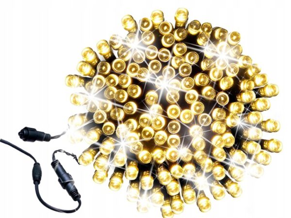 Lampki choinkowe 300 LED Ciepło Białe + FLASH