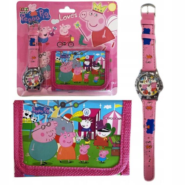 ZEGAREK NA RĘKĘ Świnka Peppa + PORTFEL