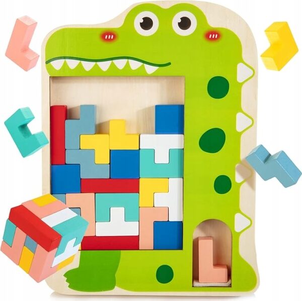 Terris Gra Układanka Klocki Drewniane Łamigłówka Puzzle 3D