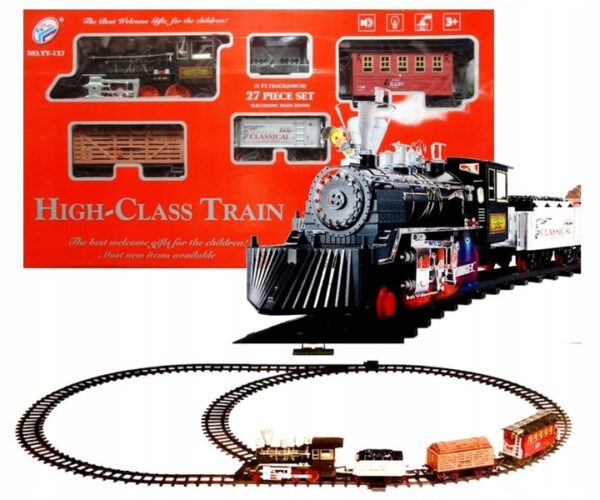 KOLEJKA NA BATERIE ŚWIATŁO I DŹWIĘK - DUŻY ZESTAW