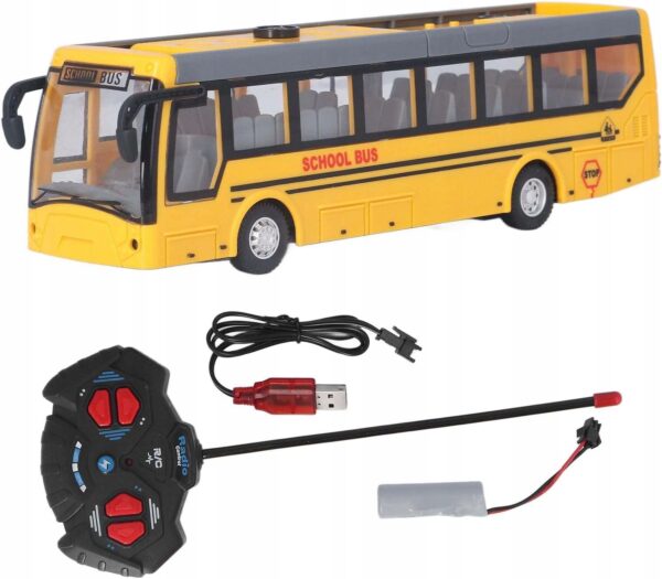 Autobus szkolny zdalnie sterowany na akumulator 350 mAh + pilot zabawka RC