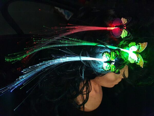 MOTYL świecący w ciemności LED + spinka 35 cm