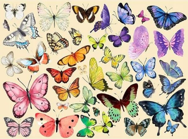Puzzle 1000 elementów układanka 50x60cm Motyle kolorowe