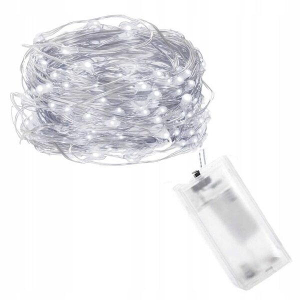 LAMPKI DRUCIKI 30 LED ZIMNO BIAŁE 3 m
