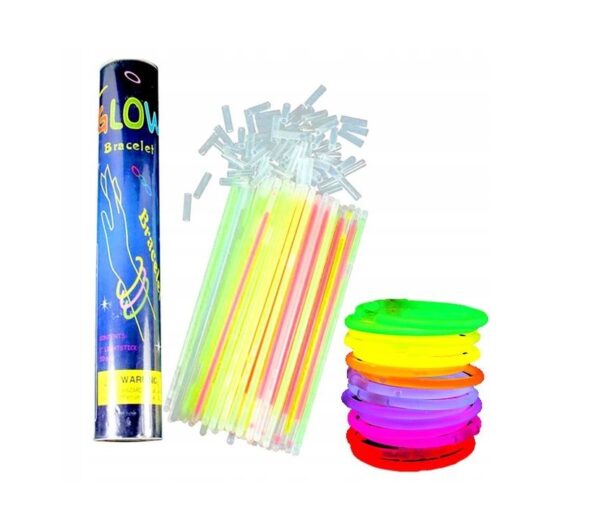 PAŁECZKI OPASKI ŚWIECĄCE FLUORESCENCYJNE 100 szt