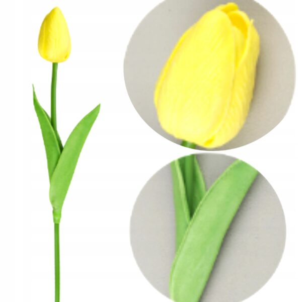 Kwiat TULIPAN piankowy do wazonu 33 cm Żółty