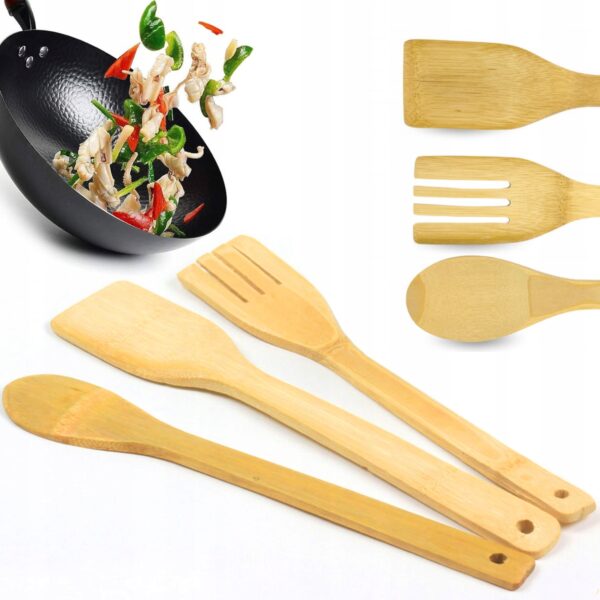 Zestaw sztućców bambusowych 29 cm kpl 3 szt