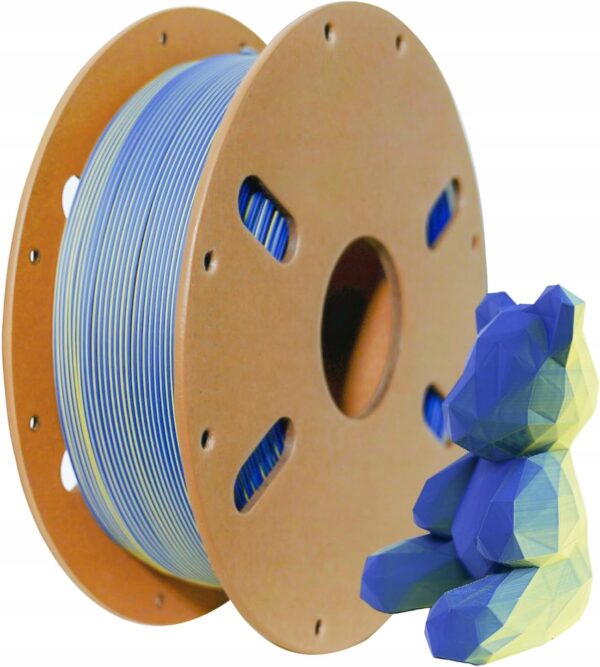 Filament do drukarki 3D dwukolorowy 1.75 m żółto niebieski matowy 1 kg