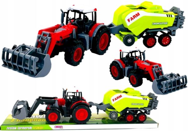 TRAKTOR Ciągnik Z MASZYNĄ ROLNICZĄ 58 cm