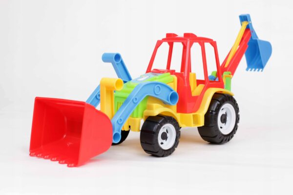 Traktor koparka w siatce