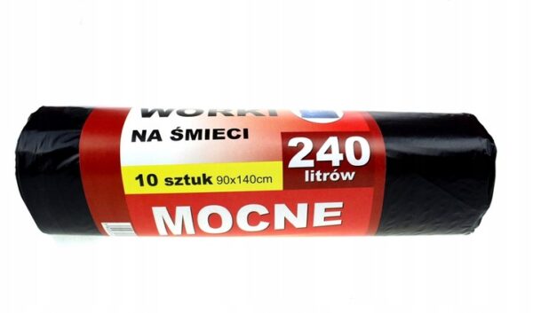 Worki na śmieci MOCNE LDPE 240L