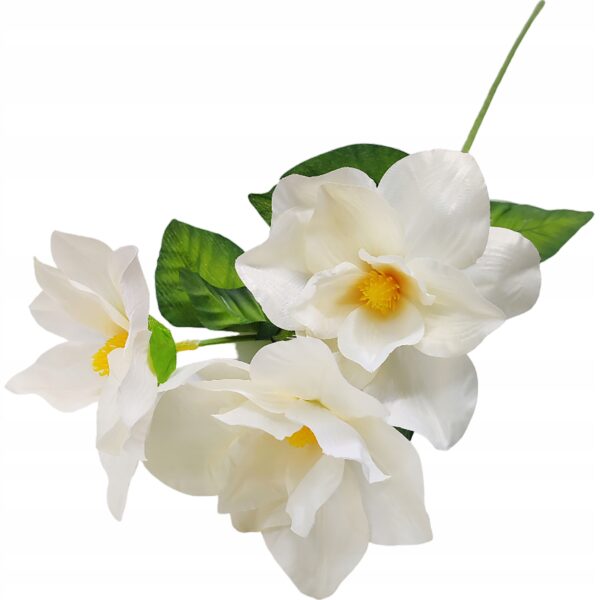 Sztuczna MAGNOLIA kwiat na łodydze XXL 60cm BIAŁA