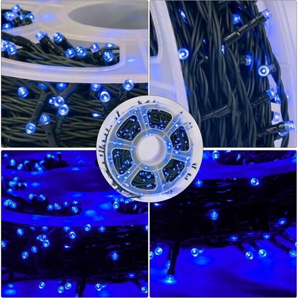 Druciki lampki choinkowe 1000 LED 100m barwa niebieskie do dekoracji