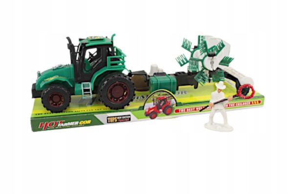 Traktor z maszyną rolniczą + figurka