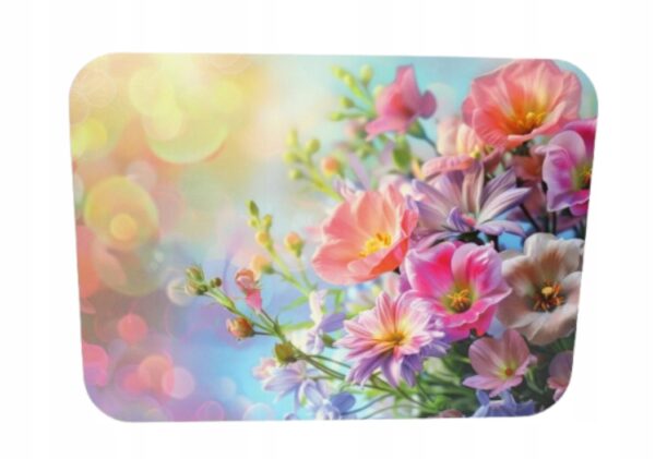 PODKŁADKA NA STÓŁ Mata stołowa 40x30 cm BAJKOWE KWIATY W FIOLETOWO-RÓŻOWYCH