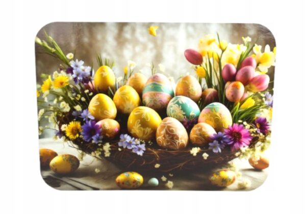 PODKŁADKA NA STÓŁ Mata stołowa 40x30 cm RĘCZNIE MALOWANE PISANKI W GNIAZDKU