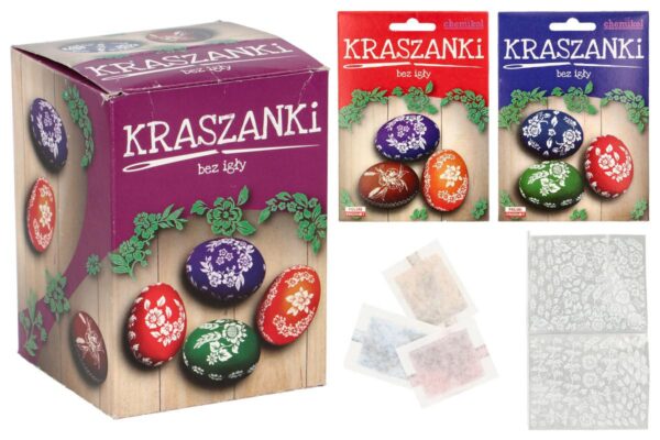 KRASZANKI BARWNIKI SPOŻYWCZE DO JAJ PISANKI WIELKANOCNE LUDOWE bez IGŁY
