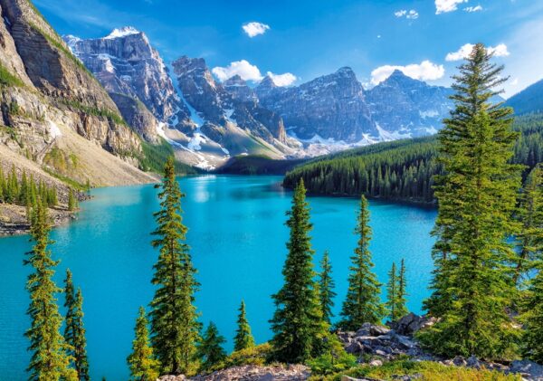 Puzzle Wiosna nad jeziorem Moraine, Kanada 500