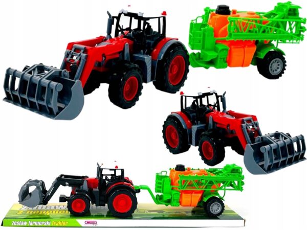 TRAKTOR Z MASZYNĄ ROLNICZĄ CIĄGNIK POJAZD 60 cm