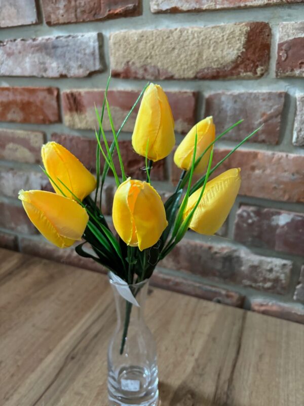 Bukiet TULIPAN 6 łodyg 32 cm ŻÓŁTY