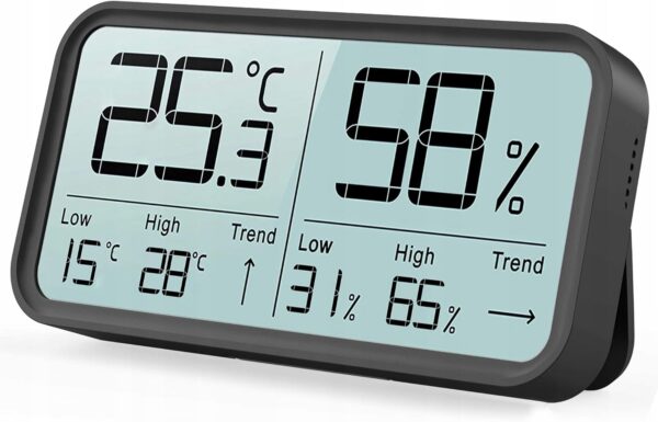 Termometr higrometr Wewnętrzny Cyfrowy duży ekran LCD
