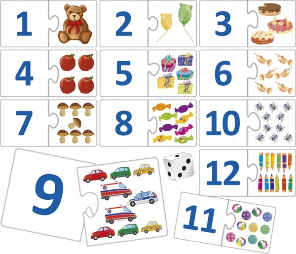 Adamigo Puzzle edukacyjne Gra Poznaję cyferki 3+