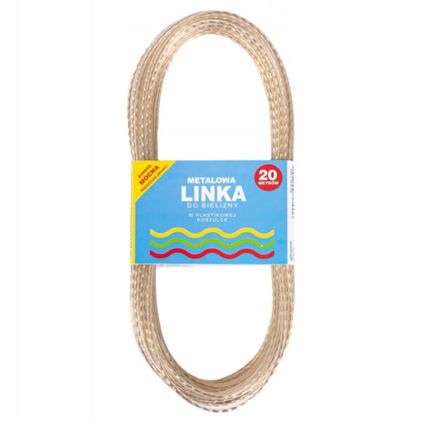 LINKA NA PRANIE DO BIELIZNY METALOWA W OSŁONCE 20M